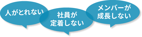 「人がとれない」「社員を定着させたい」「メンバーが育たない」